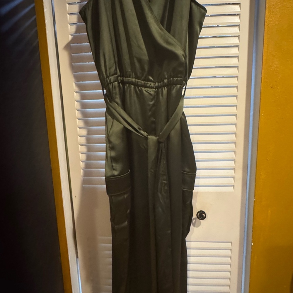INC Elegant Olive Green Jumpsuit